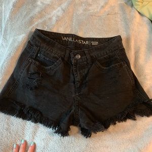 Black jean shorts